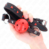 KINK - HOHLHARTER ROTER BALLKNEBEL MODELL 2 65 x 2,5 CM - Vanelion Paradise