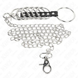 KINK - 7 PENISRINGE AUS METALL 3,8 CM BIS 5 CM VERBUNDEN MIT LEDER UND METALLKETTE 100 CM - Vanelion Paradise