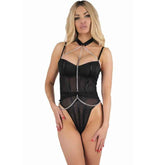 LIVCO CORSETTI FASHION - MELISENDA CF 1709 BADEMANTEL + HEMD + STRING SCHWARZ S - Vanelion Paradise