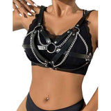 SUBBLIME - 953713 PUNK BONDAGE GÜRTEL METALLSCHNALLE SCHWARZ EINE GRÖSSE - Vanelion Paradise