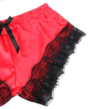 SUBBLIME - 953959 LÄSSIGE SEIDENNACHTHEMD + SPITZENHOSE SCHWARZ/ROT S/M - Vanelion Paradise