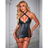 SUBBLIME - 954451 SEXY MESH KLEID LEDER SCHWARZ L/XL - Vanelion Paradise