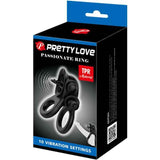 PRETTY LOVE - PASSIONATE RING DOPPELTER VIBRATIONSRING + KLITORIS-STIMULATOR SCHWARZ - Vanelion Paradise