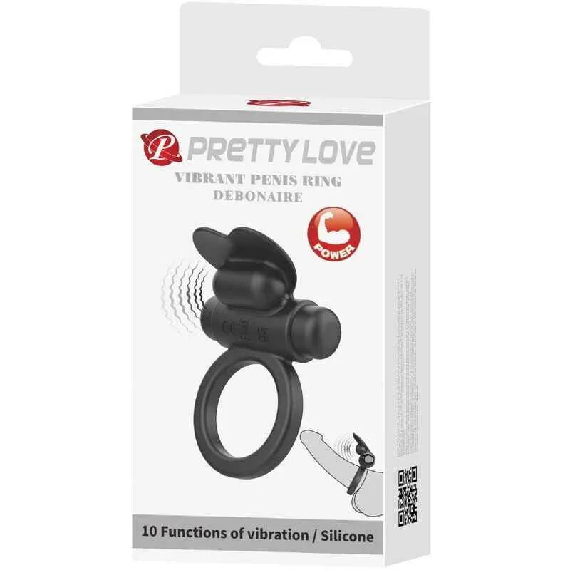 PRETTY LOVE - DEBONAIRE VIBRATIONSRING KANINCHEN 10 VIBRATIONEN SCHWARZ - Vanelion Paradise