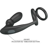 PRETTY LOVE - EMONI PENISRING + ANAL PLUG 12 VIBRATIONEN SCHWARZ - Vanelion Paradise