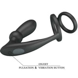 PRETTY LOVE - EMONI PENISRING + ANAL PLUG 12 VIBRATIONEN SCHWARZ - Vanelion Paradise