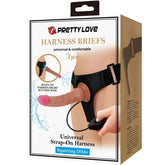 PRETTY LOVE - KYTON UNIVERSAL HARNESS SLIP MIT SQUIRTING DILDO 19 CM MULATO - Vanelion Paradise