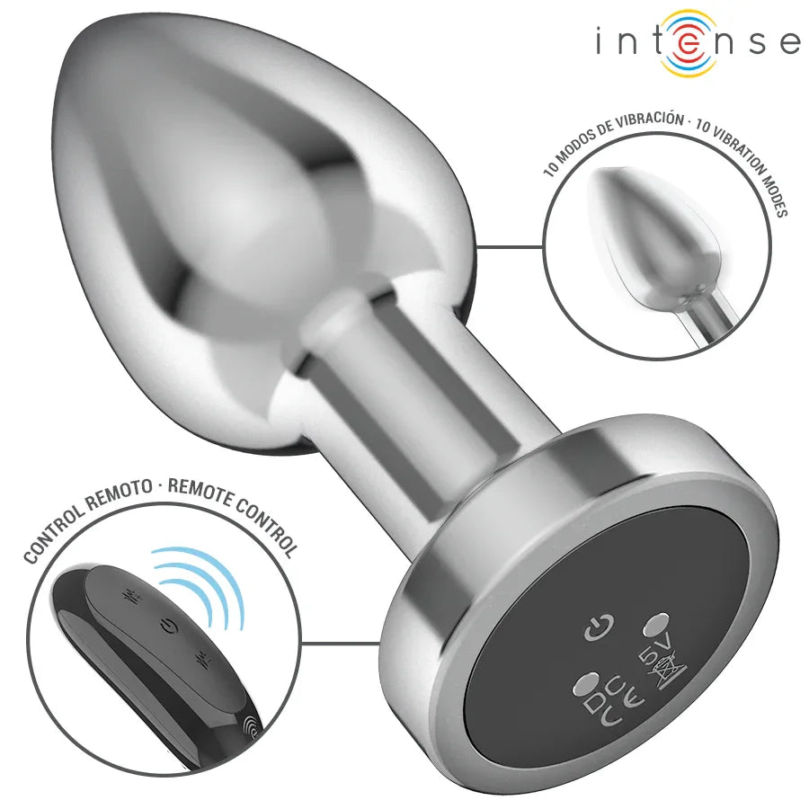 INTENSE - ANAL PLUG 10 VIBRATIONEN METALL MIT FERNBEDIENUNG M - Vanelion Paradise