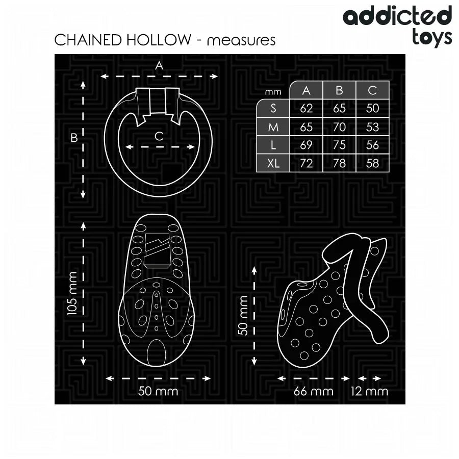 ADDICTED TOYS LOCKED - ANGEKETTETER HOHLPENISKÄFIG 10,5 CM - Vanelion Paradise