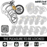 ADDICTED TOYS LOCKED - SILBERNES SCHLOSS PENISKÄFIG METALL GRÖSSE M - Vanelion Paradise