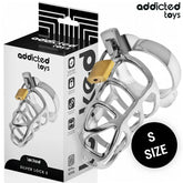 ADDICTED TOYS LOCKED - SILBERNER PENISKÄFIG AUS METALL, GRÖSSE S - Vanelion Paradise