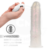COCK MILLER - DILDO MIT SAUGNÄPFEN, LICHTERN UND VIBRATION MIT FERNBEDIENUNG WEISS 21,5 CM - Vanelion Paradise