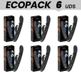 ECOPACKS 6 EINHEITEN - IBIZA LEISTUNGSSTARKER RABBIT-VIBRATOR MIT MASSAGE-ROLLENDER PERLE - Vanelion Paradise