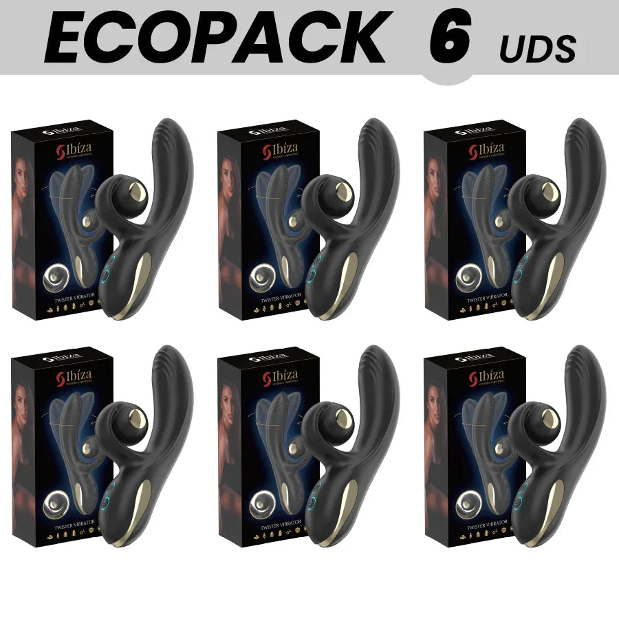 ECOPACKS 6 EINHEITEN - IBIZA TWISTER VIBRATOR MIT KURVENSTIMULATOR UND VIBRO-ROTATION - Vanelion Paradise