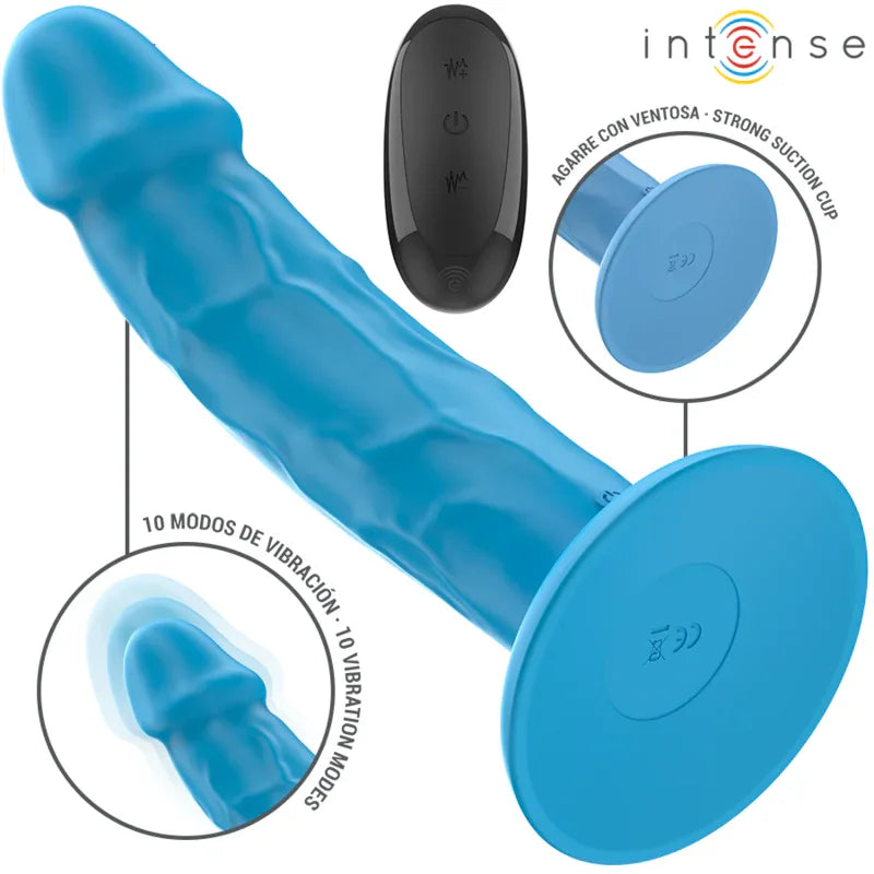 INTENSE - PHOEBE REALISTISCHER VIBRATOR 10 VIBRATIONEN BLAUE FERNBEDIENUNG - Vanelion Paradise