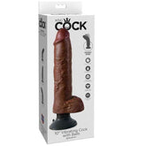 KING COCK - VIBRATORDILDO MIT HODEN 25.5 CM BRAUNE FARBE - Vanelion Paradise