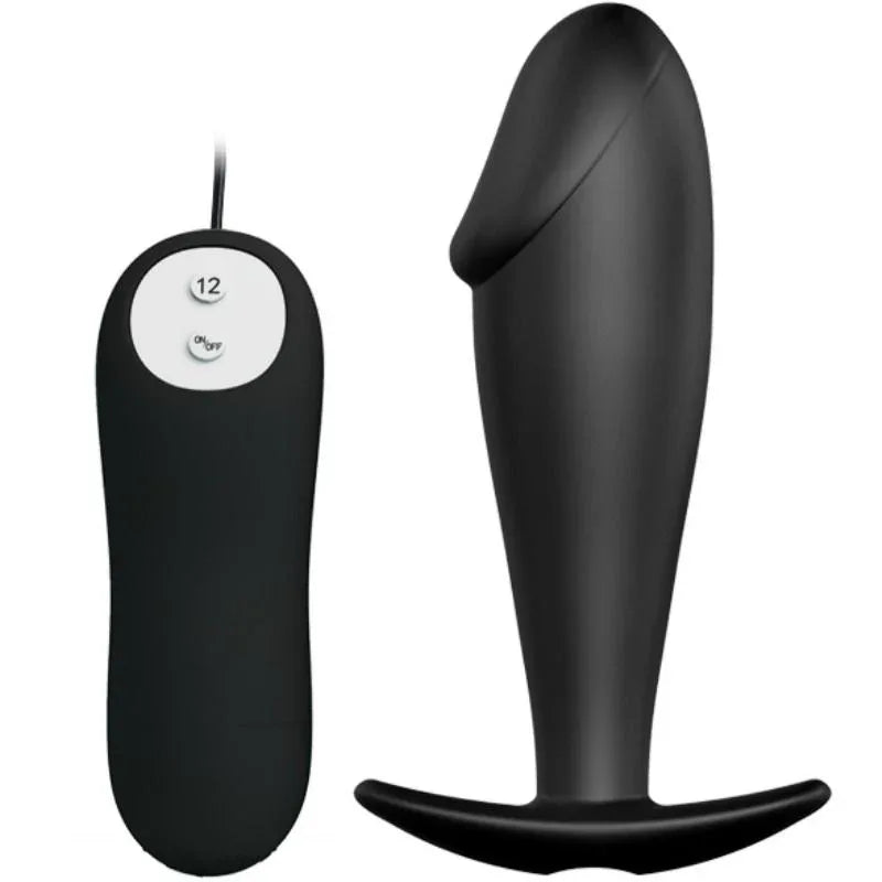 PRETTY LOVE - SILIKON ANAL PLUG PENIS FORM UND 12 VIBRATIONSMODI SCHWARZ - Vanelion Paradise