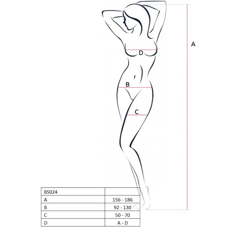 PASSION - WOMAN BS024 WEISSER BODYSTOCKING, EINE GRÖSSE - Vanelion Paradise