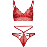 LEG AVENUE - 2-TEILIGES SET, SPITZEN-BRALET UND TANGA S/M - Vanelion Paradise