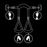 FETISH SUBMISSIVE - POSITION MIT OFFENEN BEINEN UND HANDSCHELLEN MIT NEOPREN-FUTTER - Vanelion Paradise