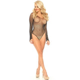 LEG AVENUE - LANGÄRMELIGER BODYSUIT MIT KRISTALLMUSTER - Vanelion Paradise