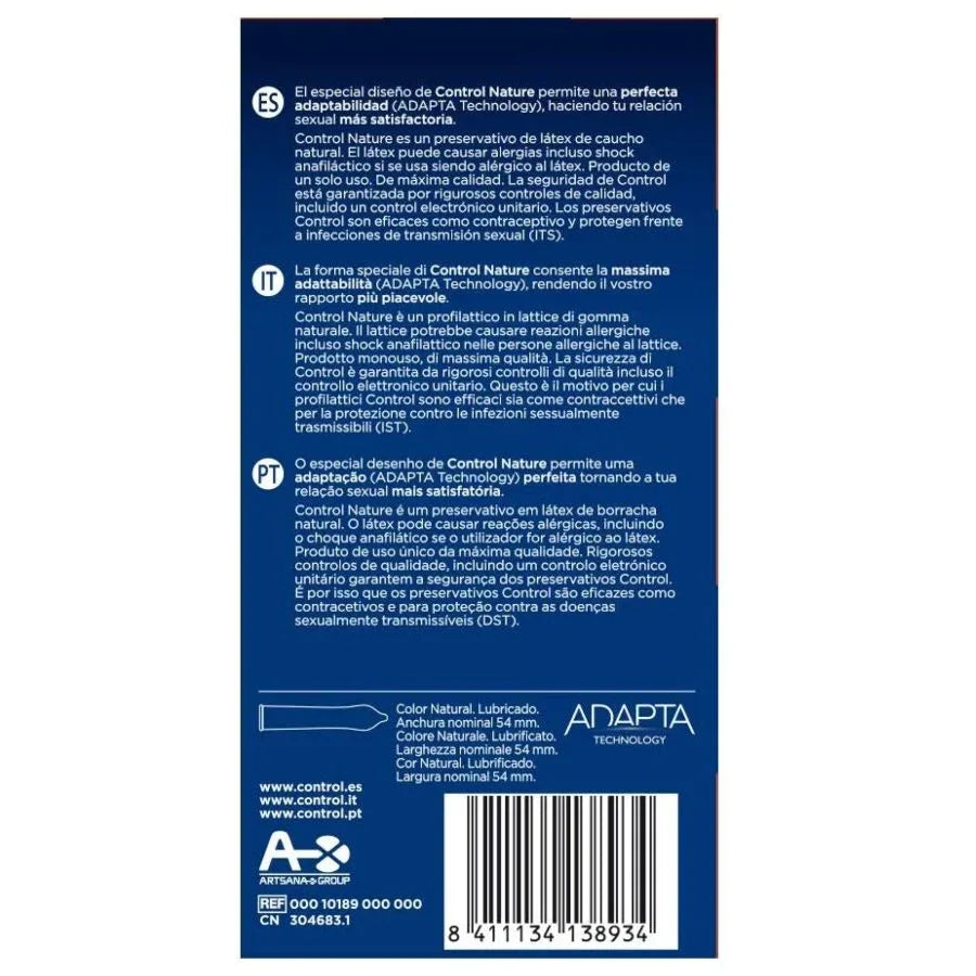 CONTROL - ADAPTA NATURE CONDOMS 24 UNITS - Vanelion Paradise