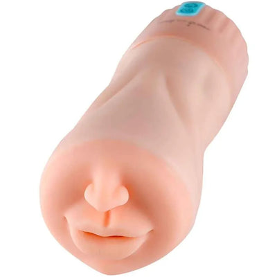 Oral-Masturbator mit strukturiertem Sleeve und Vibration