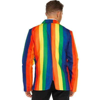Regenbogen-Herrenkostüm mit Blazer und Krawatte