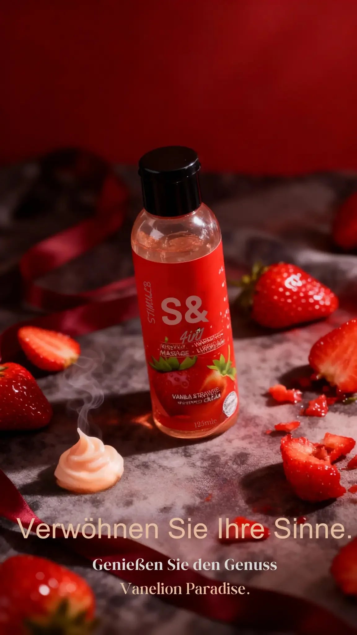 S8 4-in-1 Erdbeer Gleitgel – essbar & wärmend - Vanelion Paradise