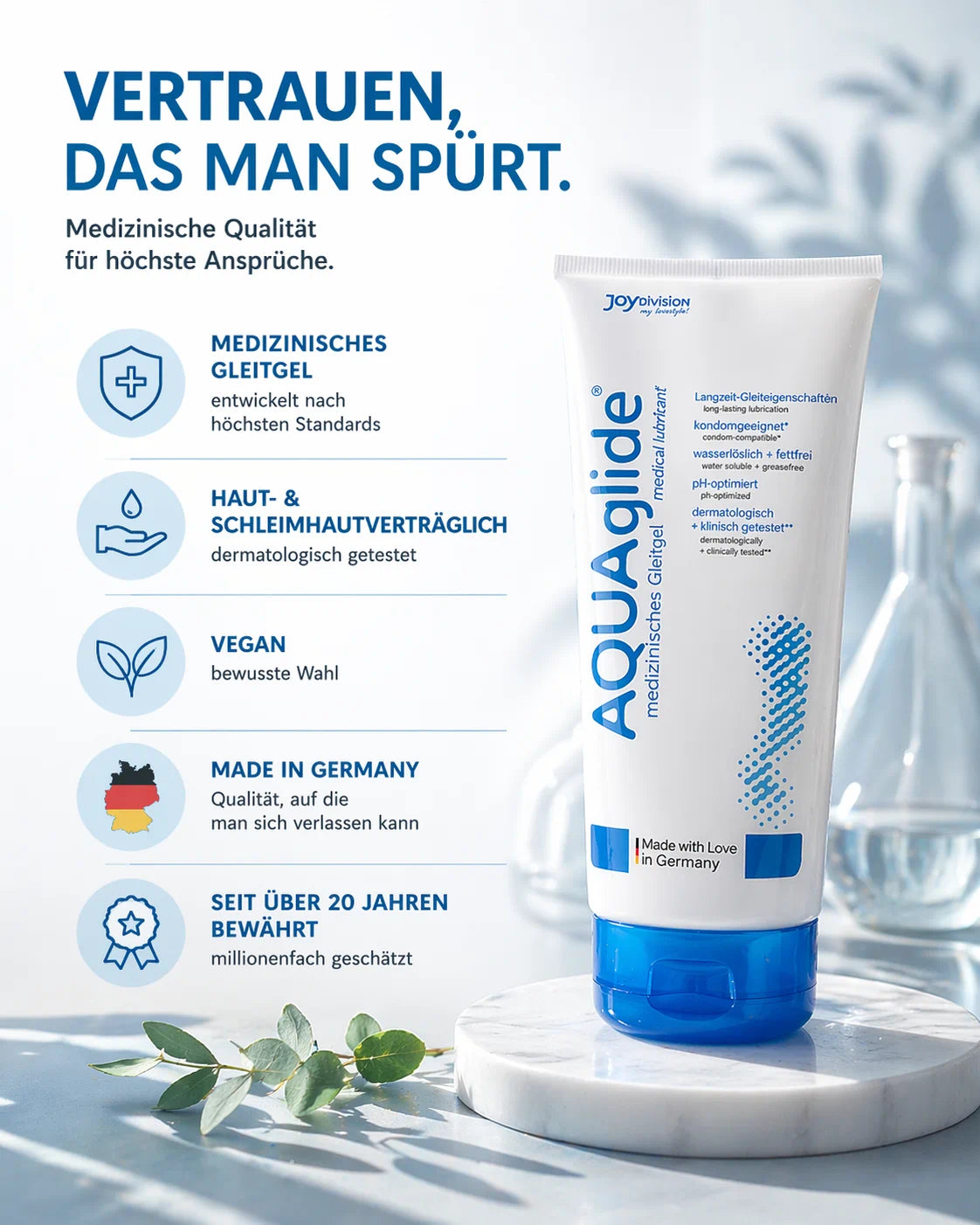 Aquaglide Gleitmittel 200 ml - Natürliches Wasserbasis-Gleiten