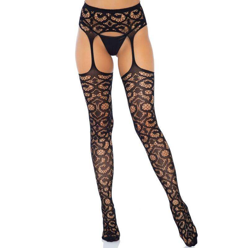 LEG AVENUE - SCROLL SPITZEN-STRUMPFSTRÜMPFE, EINE GRÖSSE - Vanelion Paradise