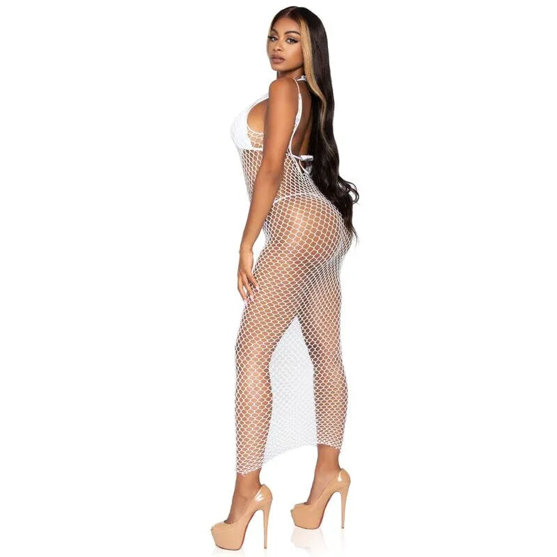 LEG AVENUE - GEWEBTES TWIST-NET-MAXIKLEID, EINE GRÖSSE - Vanelion Paradise