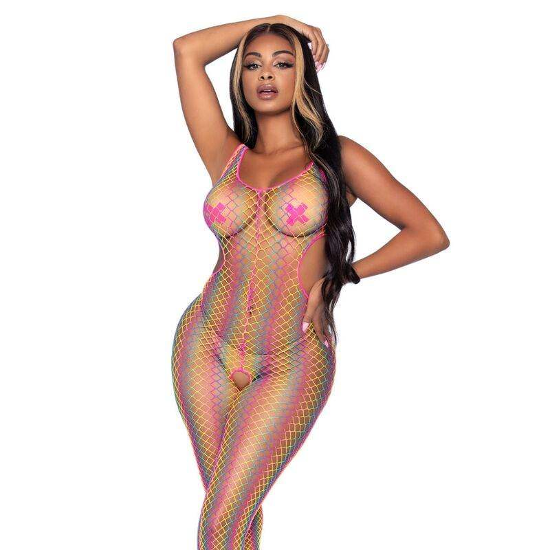 LEG AVENUE - RAINBOW NET BODYSTOCKING, EINE GRÖSSE - Vanelion Paradise