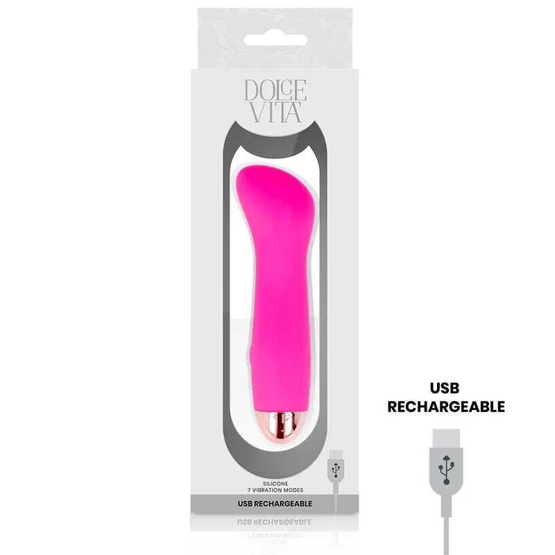 DOLCE VITA - AUFLADBARER VIBRATOR EINE ROSA 7 GESCHWINDIGKEIT - Vanelion Paradise