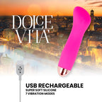DOLCE VITA - AUFLADBARER VIBRATOR EINE ROSA 7 GESCHWINDIGKEIT - Vanelion Paradise