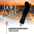 DOLCE VITA - AUFLADBARER VIBRATOR ZWEI SCHWARZ 7 GESCHWINDIGKEIT - Vanelion Paradise