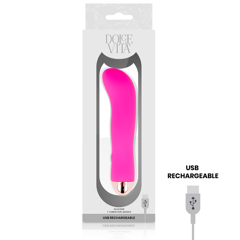 DOLCE VITA - AUFLADBARER VIBRATOR ZWEI ROSA 7 GESCHWINDIGKEITEN