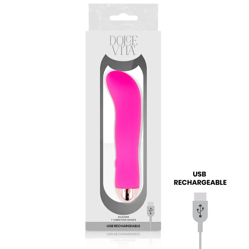 DOLCE VITA - AUFLADBARER VIBRATOR ZWEI ROSA 7 GESCHWINDIGKEITEN - Vanelion Paradise