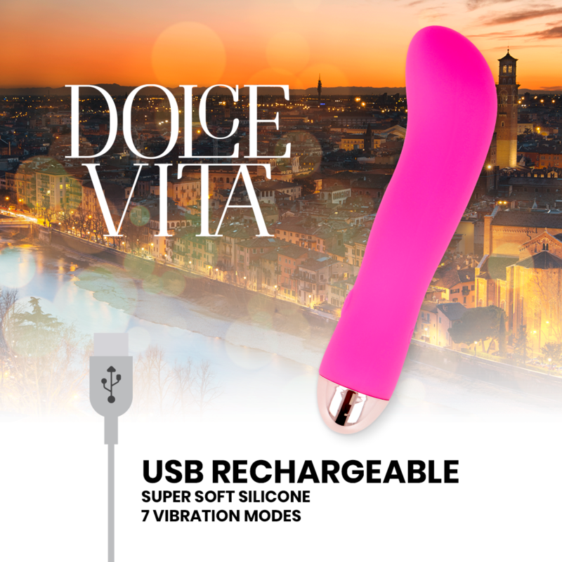 DOLCE VITA - AUFLADBARER VIBRATOR ZWEI ROSA 7 GESCHWINDIGKEITEN