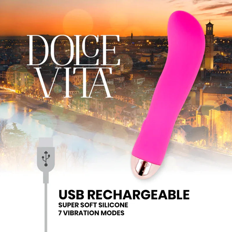 DOLCE VITA - AUFLADBARER VIBRATOR ZWEI ROSA 7 GESCHWINDIGKEITEN - Vanelion Paradise