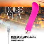 DOLCE VITA - AUFLADBARER VIBRATOR ZWEI ROSA 7 GESCHWINDIGKEITEN - Vanelion Paradise