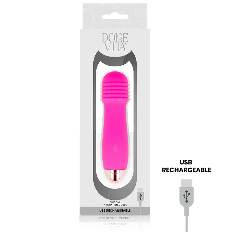 DOLCE VITA - AUFLADBARER VIBRATOR DREI ROSA 7 GESCHWINDIGKEITEN - Vanelion Paradise