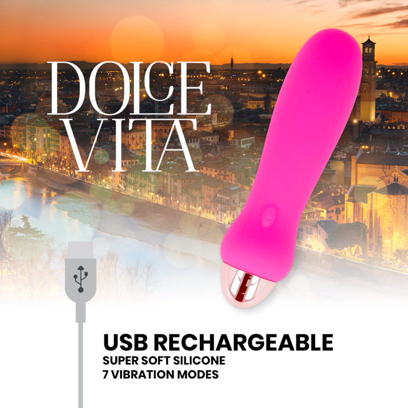 DOLCE VITA - AUFLADBARER VIBRATOR FÜNF ROSA 7 GESCHWINDIGKEITEN