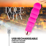 DOLCE VITA - AUFLADBARER VIBRATOR SECHS ROSA 7 GESCHWINDIGKEITEN - Vanelion Paradise