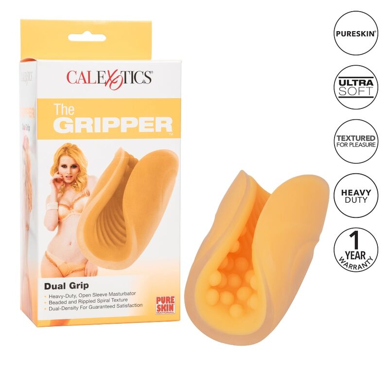 CALEXOTICS - BEADED GRIP MASTURBATOR ORANGE