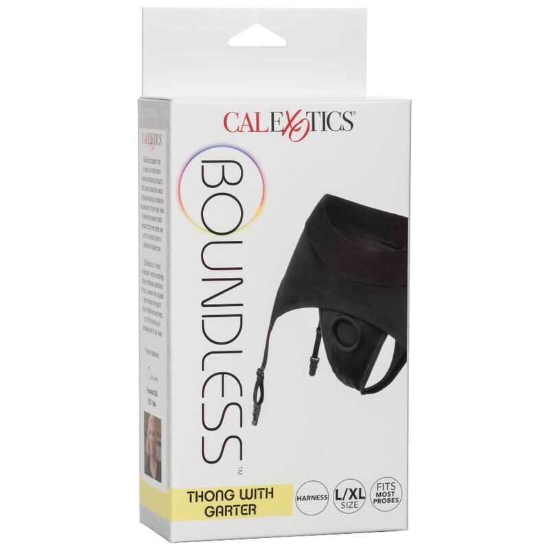 CALEXOTICS - BOUNDLESS THONG MIT GARTER L/XL