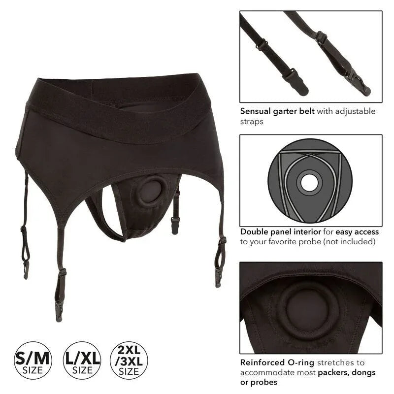 CALEXOTICS - BOUNDLESS THONG MIT GARTER S/M - Vanelion Paradise