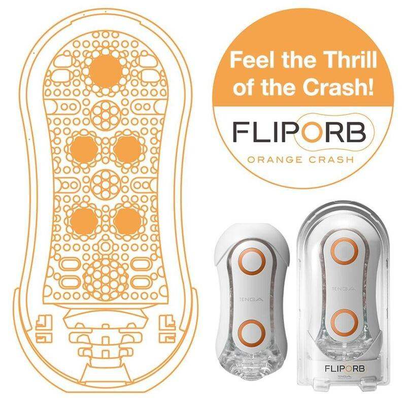 TENGA - FLIP ORB STRONG CRASH MASTURBATOR WEISS UND ORANGE - Vanelion Paradise