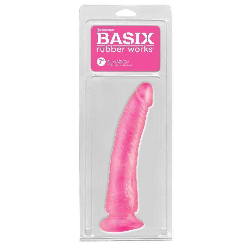 BASIX - JELLY PENIS SLIM 19 CM ROSA - Vanelion Paradise