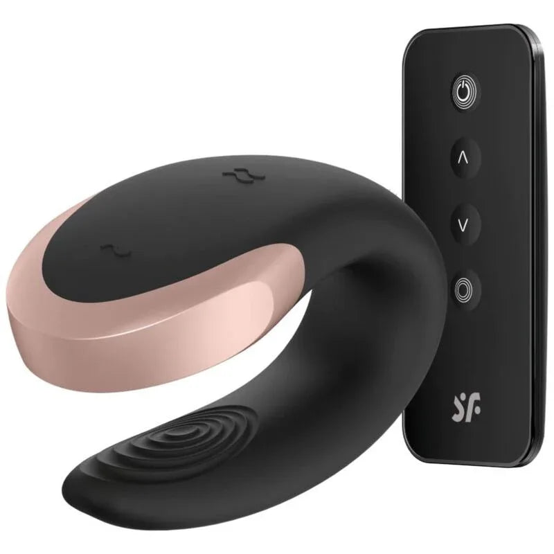 SATISFYER - DOUBLE LOVE LUXURY PARTNER VIBRATOR SCHWARZ - Vanelion Paradise